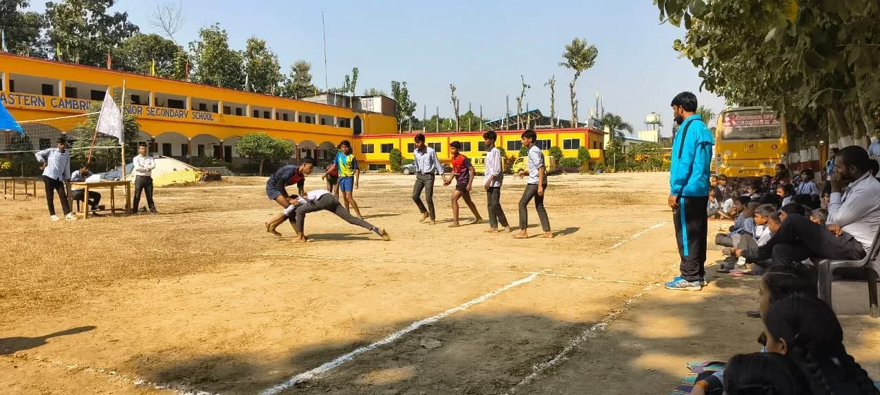 Kabaddi match on the school ground