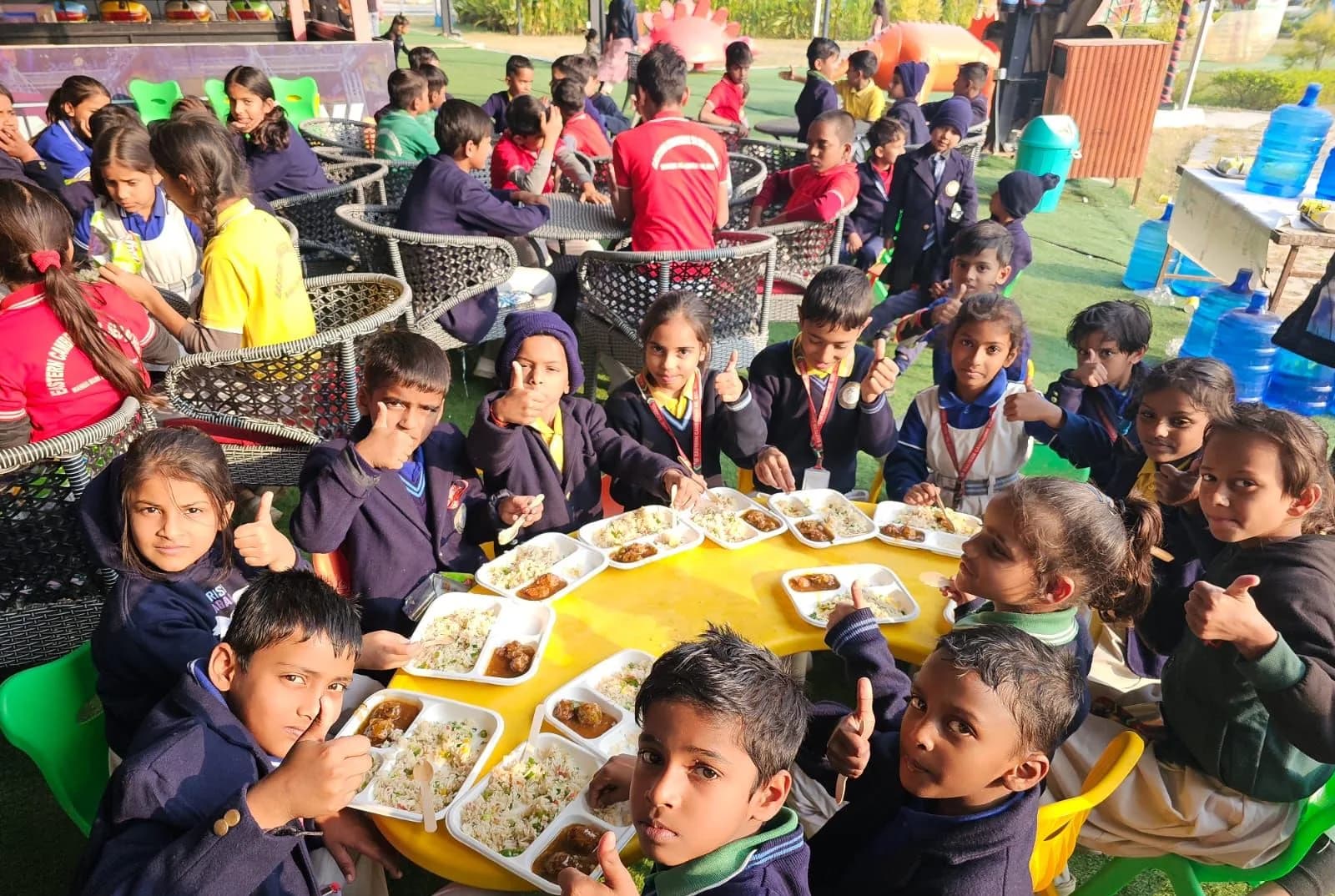 Lunch together on a school excursion