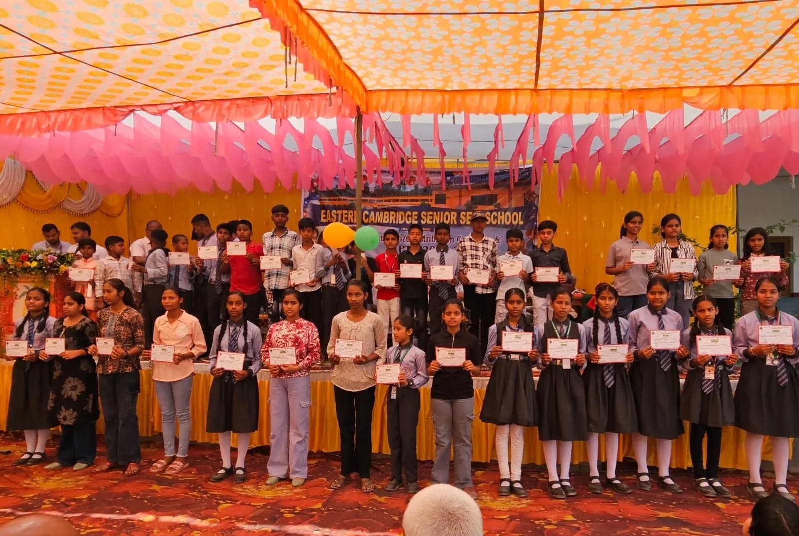 Prize winners on stage at the annual ceremony