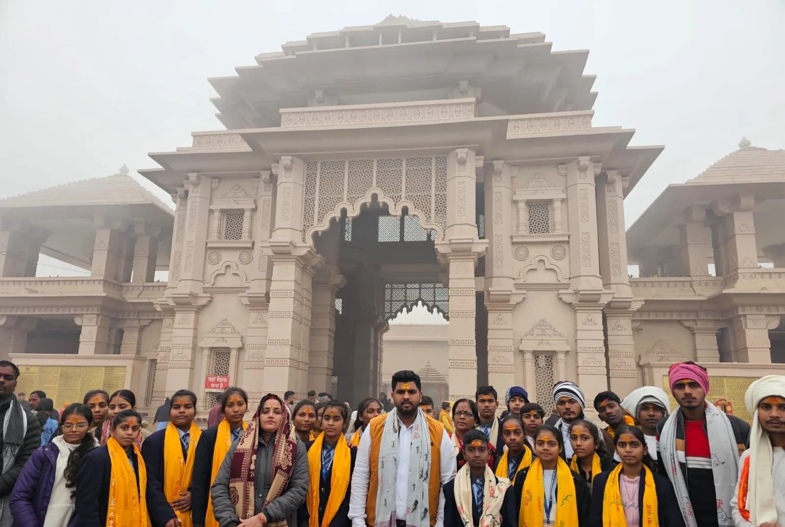 Students on an educational tour to Ayodhya