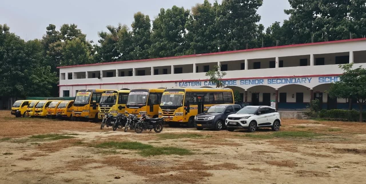 The senior secondary campus and school bus fleet