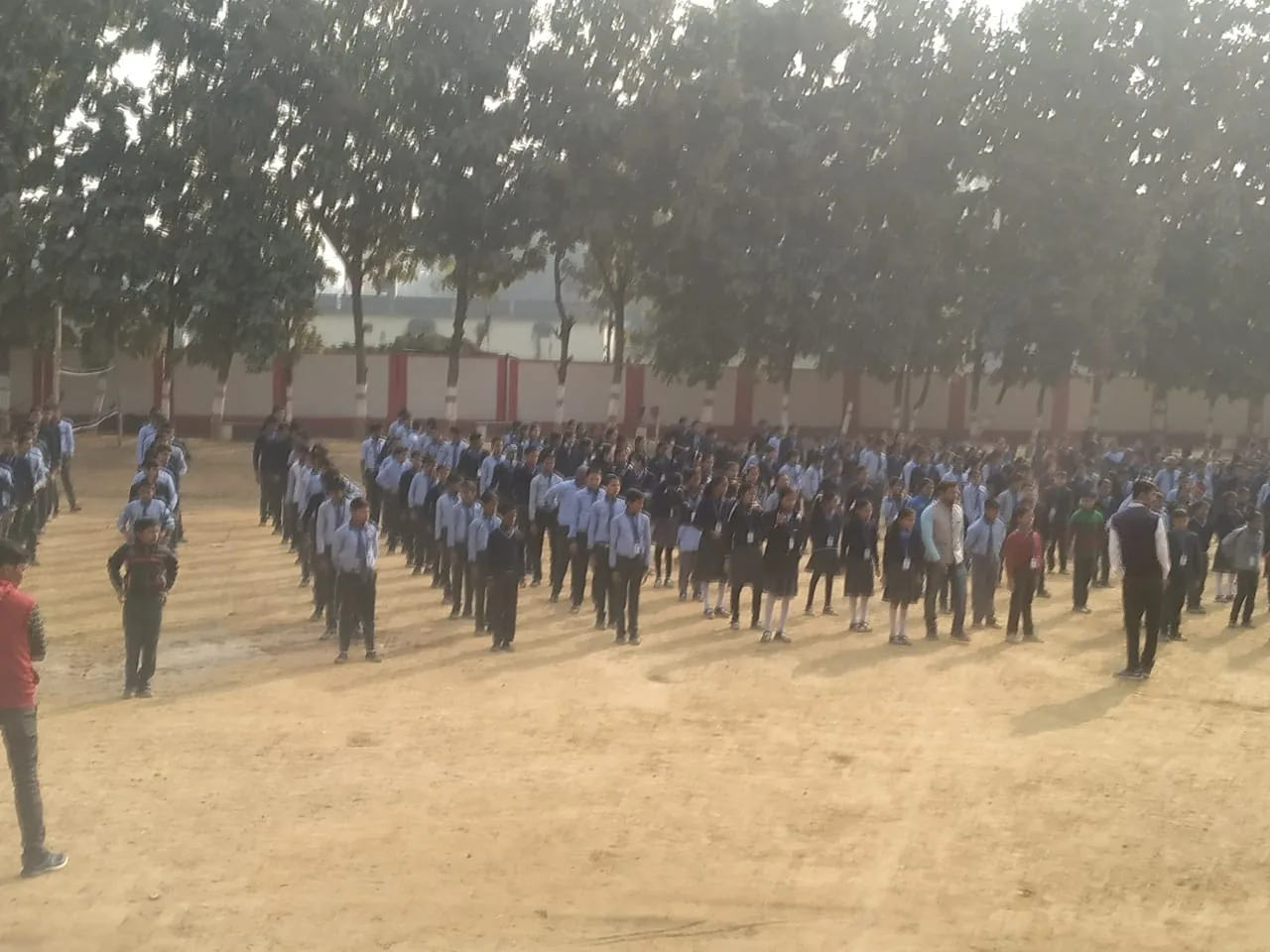 Students gathered for the morning assembly